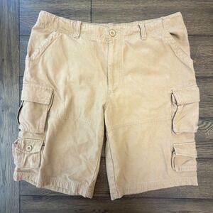 West Louis Mens Tan Khaki Cargo Shorts Relaxed Fit Multi-Pocket Size‎ L 34 Waist